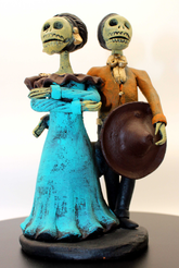 Pareja de catrines colores Victoria y Santiago